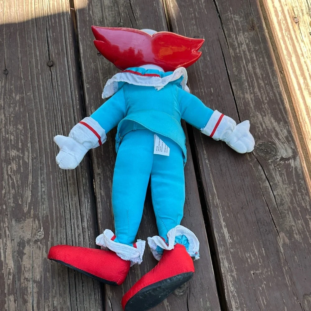 Vintage Bozo Clown 1960’s Plush Toy with bonus Clown Ornaments set